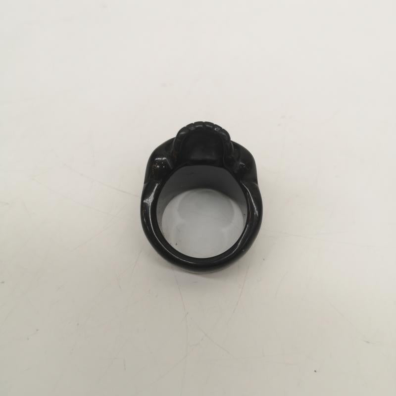 ガルニ GARNI アクセサリー 指輪 SKULL ACRYLIC RING スカル アクリル リング 指輪 18号 - 黒 / ブラック / black メンズ USED 古着 中古 50166563