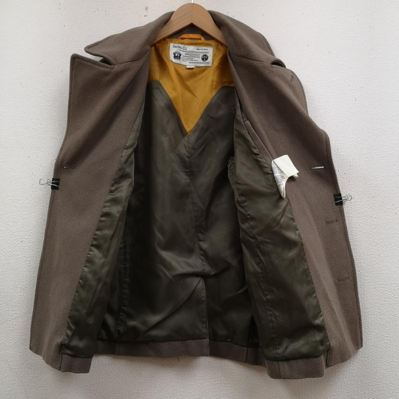 ディーゼル DIESEL コート ピーコート 牛革 羊革 ロゴ ワッペン パッチ ダブルプレスト ピーコート 0424-7545 S ベージュ / ベージュ / beige メンズ USED 古着 中古 50166571