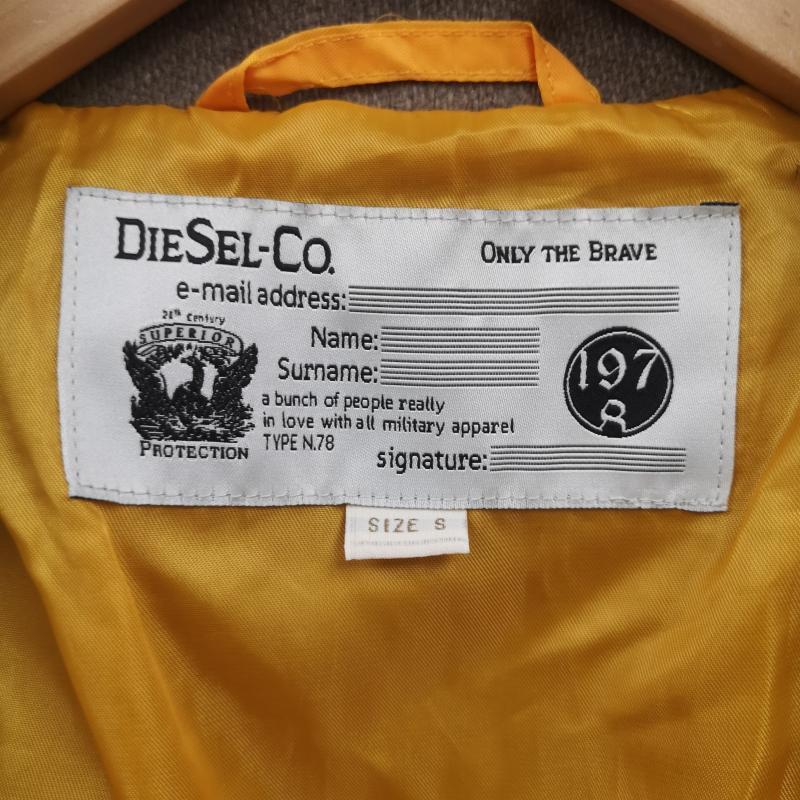 ディーゼル DIESEL コート ピーコート 牛革 羊革 ロゴ ワッペン パッチ ダブルプレスト ピーコート 0424-7545 S ベージュ / ベージュ / beige メンズ USED 古着 中古 50166571