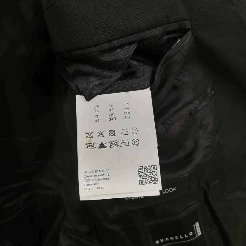 ヒューゴボス HUGO BOSS ジャケット、上着 ジャケット、ブレザー シングル ブレスト ウェルト ポケット ビジネス スーツ ジャケット 50401965 S 黒 / ブラック / black メンズ USED 古着 中古 50166576