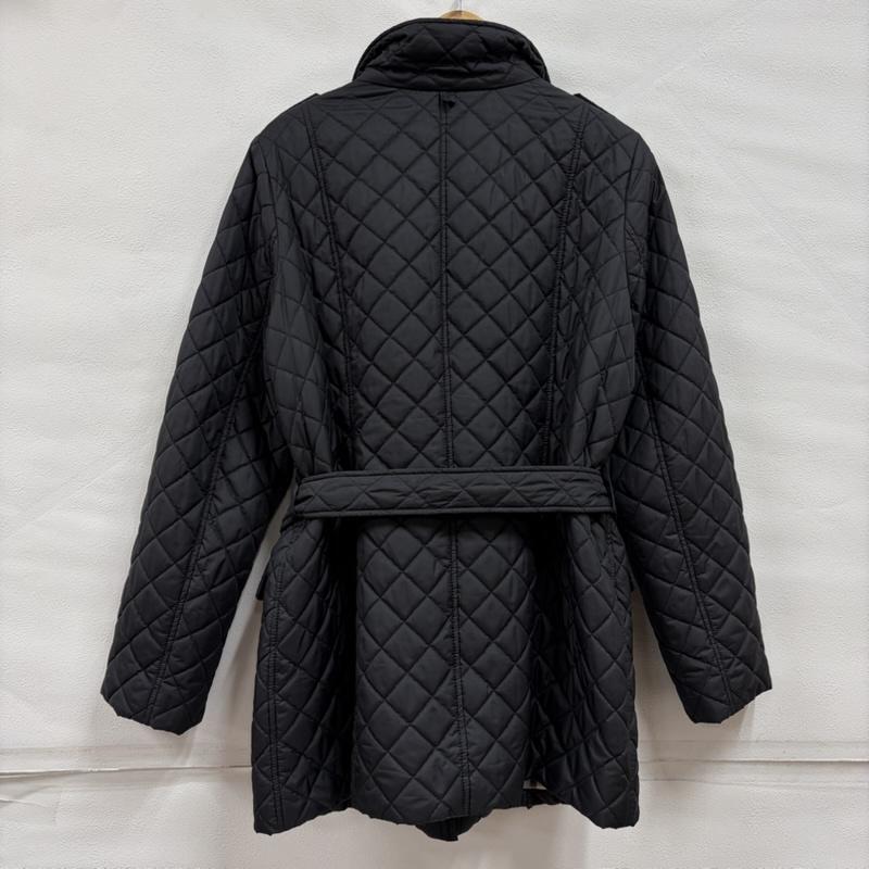 バーバリーロンドン Burberry London ジャケット、上着 ジャケット、ブレザー キルティング ロング コート ノバチェック ジャケット ジップアップ ベルト 48 無地 X チェック 黒 / ブラック / black レディース USED 古着 中古 50166577