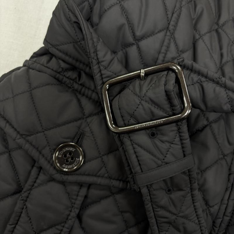 バーバリーロンドン Burberry London ジャケット、上着 ジャケット、ブレザー キルティング ロング コート ノバチェック ジャケット ジップアップ ベルト 48 無地 X チェック 黒 / ブラック / black レディース USED 古着 中古 50166577