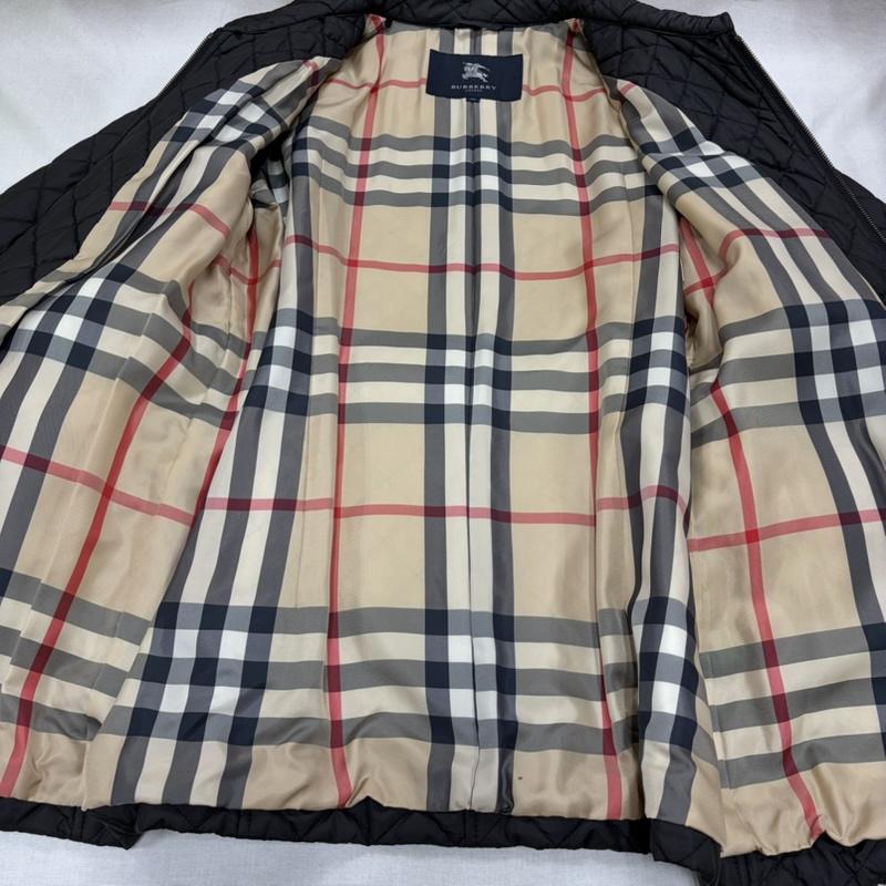 バーバリーロンドン Burberry London ジャケット、上着 ジャケット、ブレザー キルティング ロング コート ノバチェック ジャケット ジップアップ ベルト 48 無地 X チェック 黒 / ブラック / black レディース USED 古着 中古 50166577