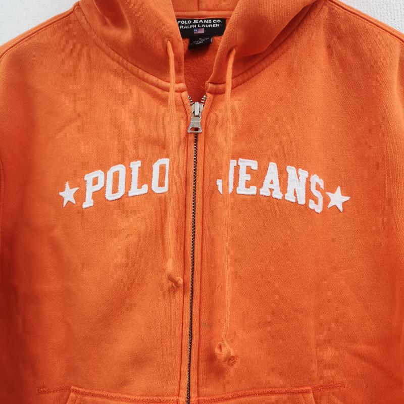 ポロ ジーンズ Polo Jeans Co. パーカー 長袖 y2k 星 スター カンガルー ポケット 裏起毛 ジップ アップ スウェット パーカー L 橙 / オレンジ / orange メンズ USED 古着 中古 50166580