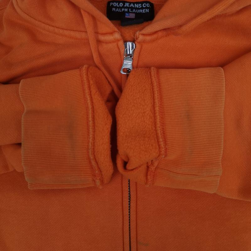ポロ ジーンズ Polo Jeans Co. パーカー 長袖 y2k 星 スター カンガルー ポケット 裏起毛 ジップ アップ スウェット パーカー L 橙 / オレンジ / orange メンズ USED 古着 中古 50166580