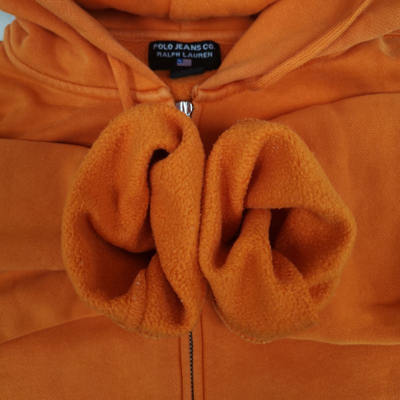 ポロ ジーンズ Polo Jeans Co. パーカー 長袖 y2k 星 スター カンガルー ポケット 裏起毛 ジップ アップ スウェット パーカー L 橙 / オレンジ / orange メンズ USED 古着 中古 50166580