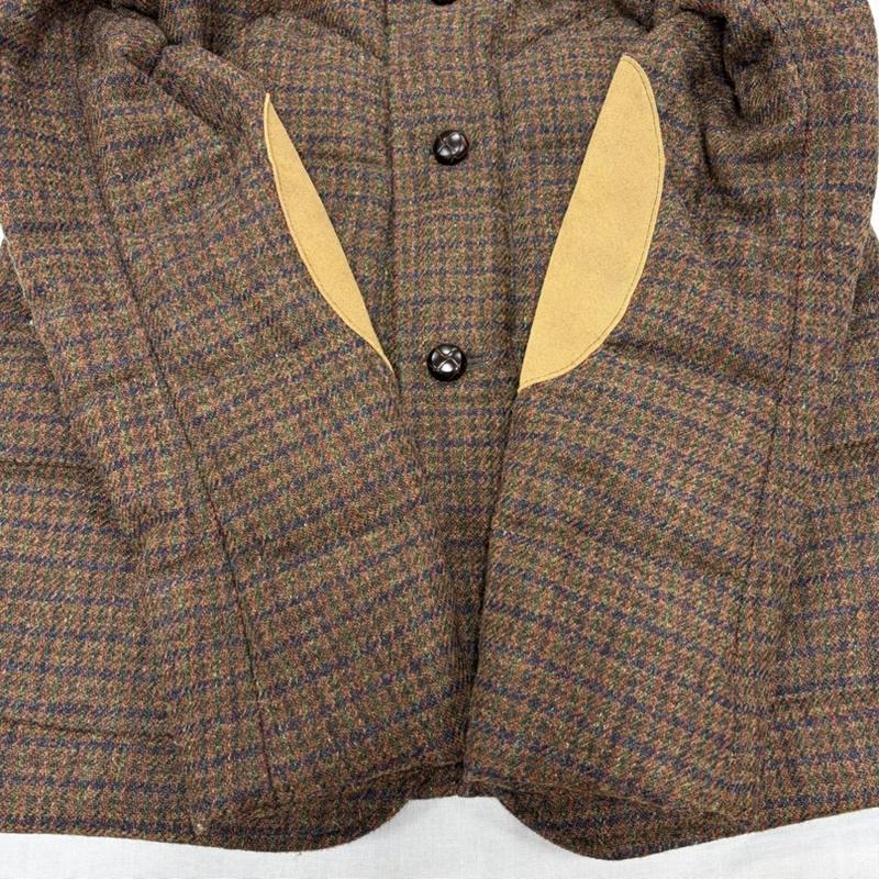ジュンヤワタナベコムデギャルソンマン JUNYA WATANABE COMME des GARCONS MAN ジャケット、上着 ジャケット、ブレザー 中綿 ツイード ジャケット コーデュロイカラー エルボーパッチ S チェック 茶 / ブラウン / brown メンズ USED 古着 中古 50166588