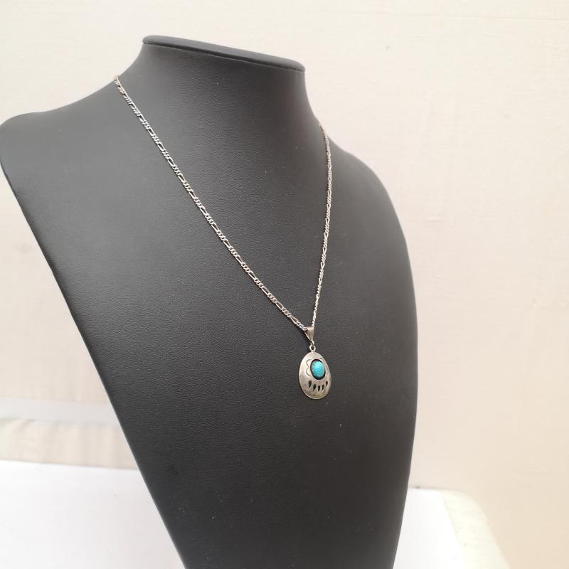 インディアンジュエリー Indian Jewelry アクセサリー ネックレス、ペンダント ターコイズ ベアークロー 熊爪 シルバー ネックレス - メンズ USED 古着 中古 50166589