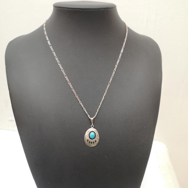 インディアンジュエリー Indian Jewelry アクセサリー ネックレス、ペンダント ターコイズ ベアークロー 熊爪 シルバー ネックレス - メンズ USED 古着 中古 50166589