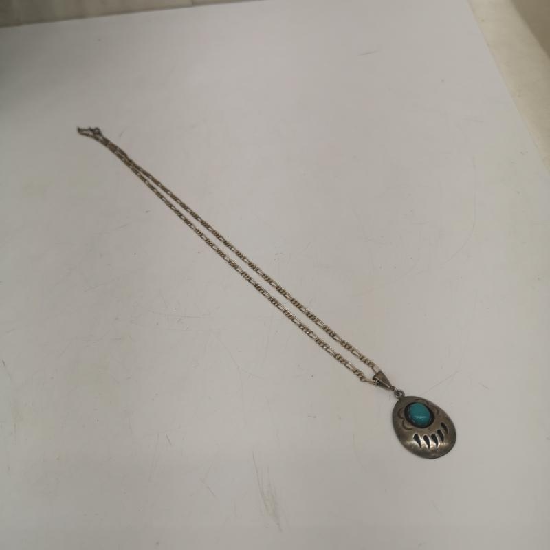 インディアンジュエリー Indian Jewelry アクセサリー ネックレス、ペンダント ターコイズ ベアークロー 熊爪 シルバー ネックレス - メンズ USED 古着 中古 50166589