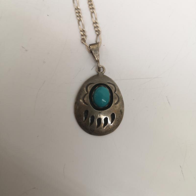インディアンジュエリー Indian Jewelry アクセサリー ネックレス、ペンダント ターコイズ ベアークロー 熊爪 シルバー ネックレス - メンズ USED 古着 中古 50166589