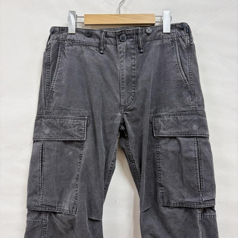 ダブルアールエル RRL パンツ ワークパンツ、ペインターパンツ ブラックデニム ワーク カーゴパンツ IDEALジップ ラルフローレン 29インチ 無地 黒 / ブラック / black メンズ USED 古着 中古 50166594