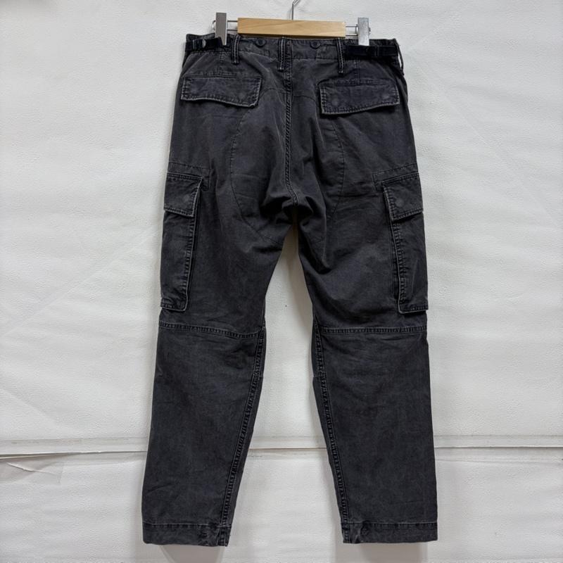 ダブルアールエル RRL パンツ ワークパンツ、ペインターパンツ ブラックデニム ワーク カーゴパンツ IDEALジップ ラルフローレン 29インチ 無地 黒 / ブラック / black メンズ USED 古着 中古 50166594