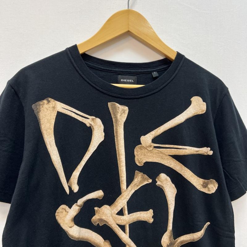 ディーゼル DIESEL Tシャツ 半袖 ボーン ロゴ Tシャツ y2k archive L 黒 / ブラック / black メンズ USED 古着 中古 50166598