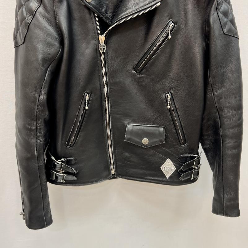 クライミー CRIMIE ジャケット、上着 ライダース レザー ダブル ライダースジャケット M 黒 / ブラック / black メンズ USED 古着 中古 50166601