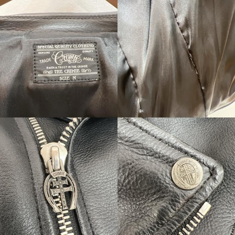 クライミー CRIMIE ジャケット、上着 ライダース レザー ダブル ライダースジャケット M 黒 / ブラック / black メンズ USED 古着 中古 50166601