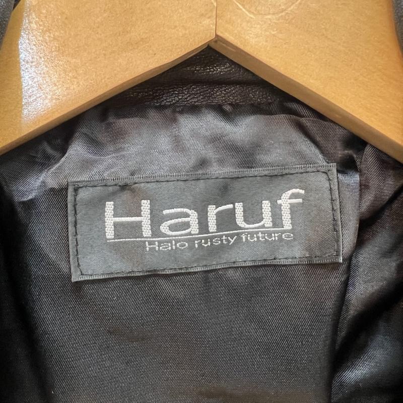 ハルフ Haruf ジャケット、上着 ライダース ゴートレザー ダブル ライダースジャケット ビンテージ加工 LL 黒 / ブラック / black メンズ USED 古着 中古 50166604