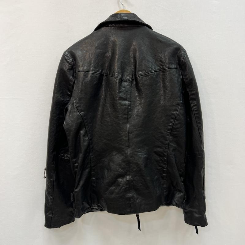 ハルフ Haruf ジャケット、上着 ライダース ゴートレザー ダブル ライダースジャケット ビンテージ加工 LL 黒 / ブラック / black メンズ USED 古着 中古 50166604