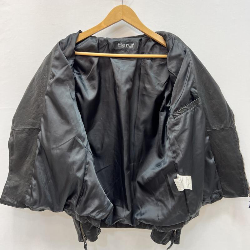 ハルフ Haruf ジャケット、上着 ライダース ゴートレザー ダブル ライダースジャケット ビンテージ加工 LL 黒 / ブラック / black メンズ USED 古着 中古 50166604