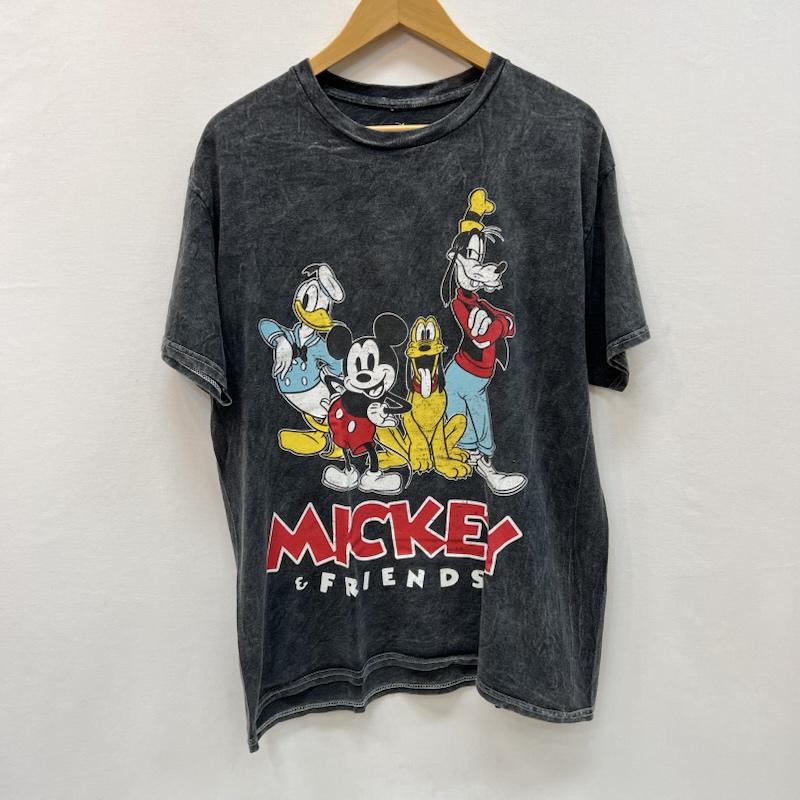 ディズニー Disney Tシャツ 半袖 ミッキー フレンズ ヴィンテージ加工 Tシャツ L 黒 / ブラック / black メンズ USED 古着 中古 50166606