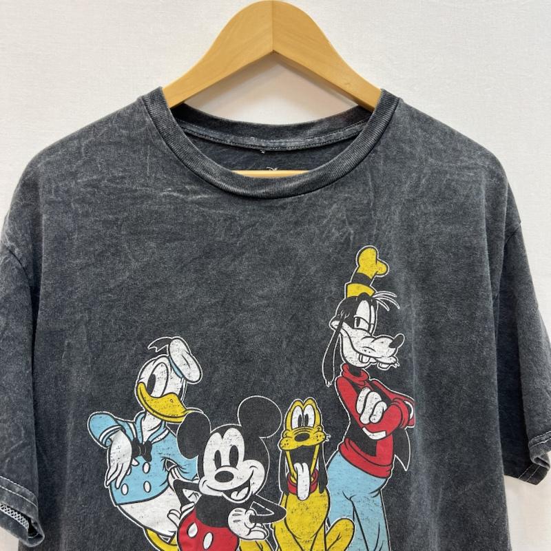 ディズニー Disney Tシャツ 半袖 ミッキー フレンズ ヴィンテージ加工 Tシャツ L 黒 / ブラック / black メンズ USED 古着 中古 50166606
