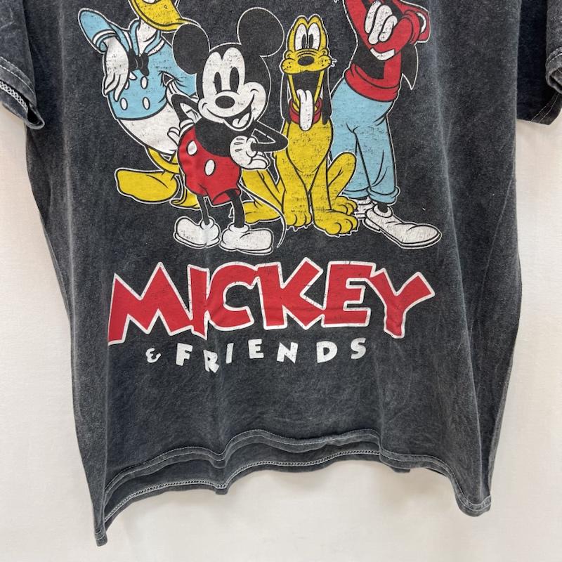 ディズニー Disney Tシャツ 半袖 ミッキー フレンズ ヴィンテージ加工 Tシャツ L 黒 / ブラック / black メンズ USED 古着 中古 50166606