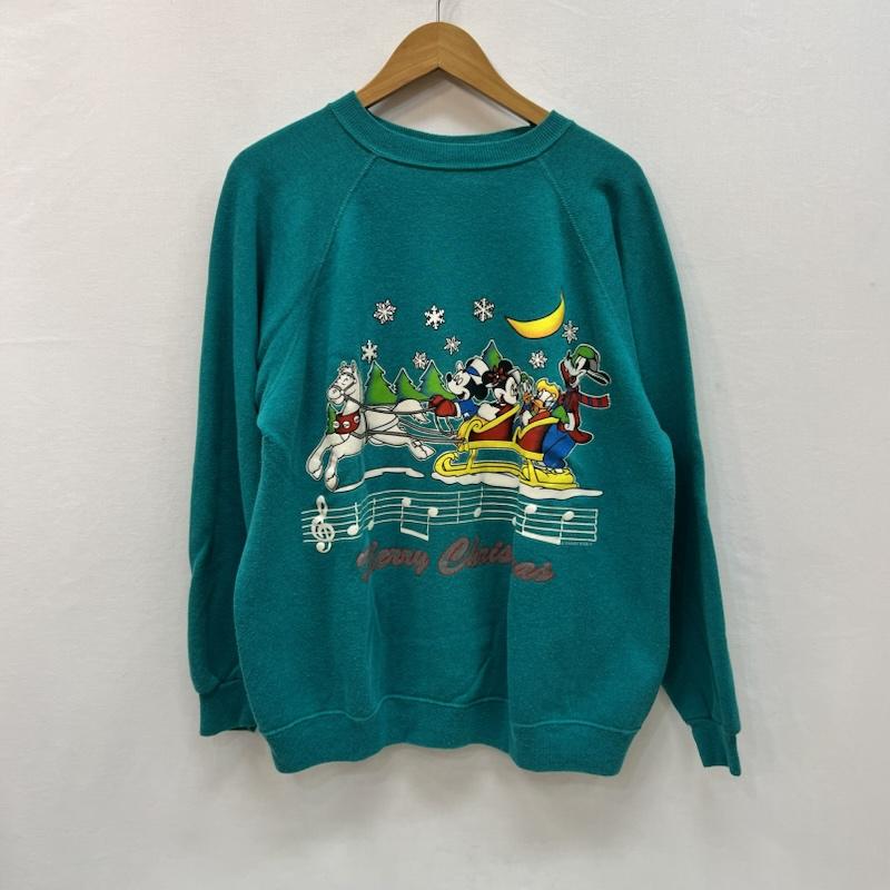 ディズニー Disney トレーナー 長袖 90s USA製 クリスマス スウェット XL 緑 / グリーン / green メンズ USED 古着 中古 50166607