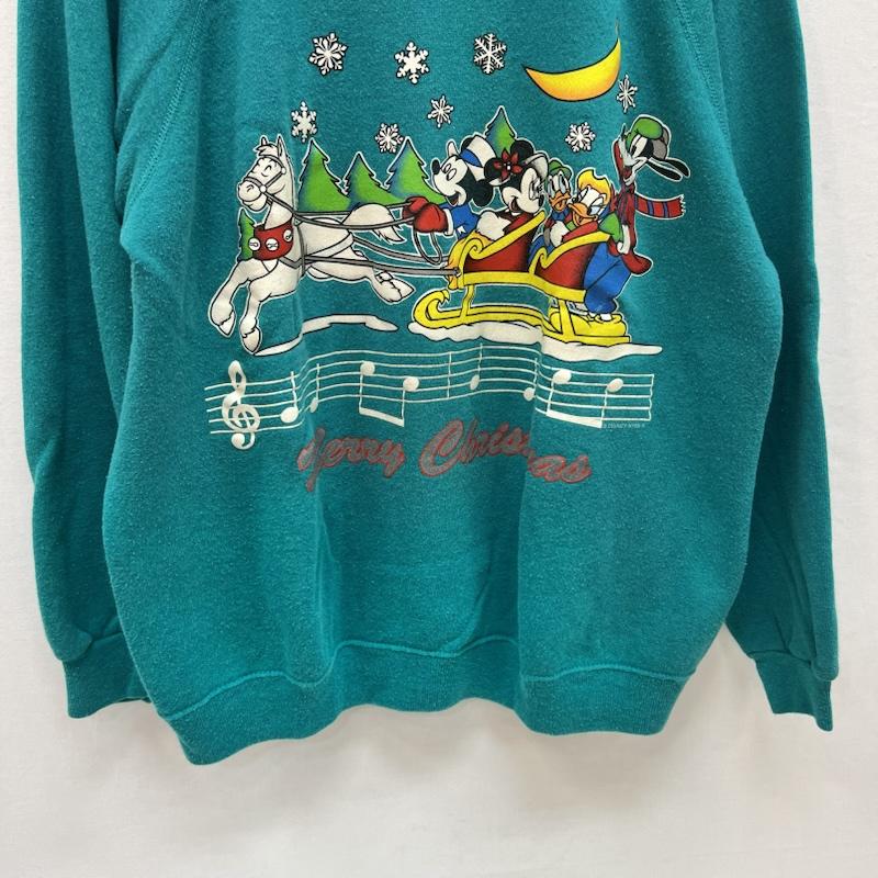 ディズニー Disney トレーナー 長袖 90s USA製 クリスマス スウェット XL 緑 / グリーン / green メンズ USED 古着 中古 50166607