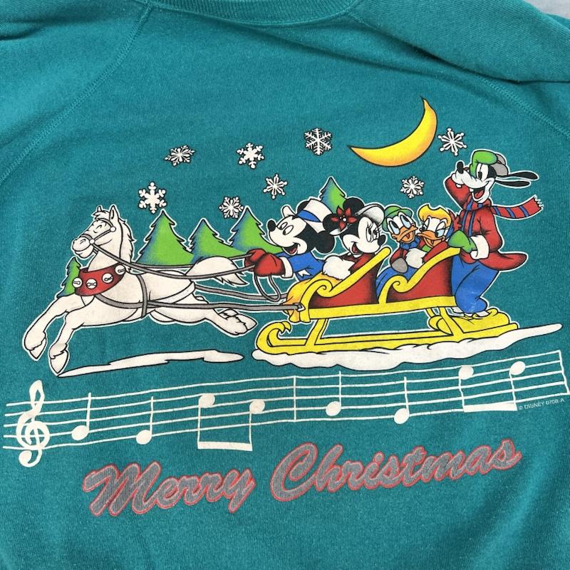 ディズニー Disney トレーナー 長袖 90s USA製 クリスマス スウェット XL 緑 / グリーン / green メンズ USED 古着 中古 50166607
