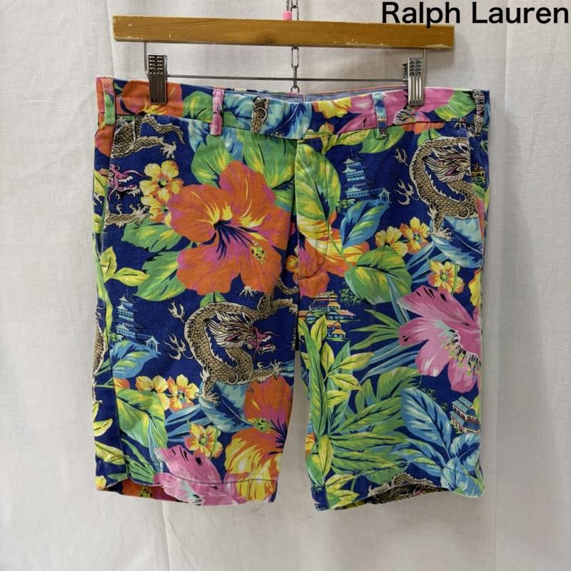 ポロラルフローレン POLO RALPH LAUREN パンツ ショートパンツ ハイビスカス ドラゴン 龍 ハーフパンツ 32インチ 総柄 青 / ブルー / blue X 桃 / ピンク / pink X 緑 / グリーン / green メンズ USED 古着 中古 50166608