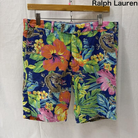 ポロラルフローレン POLO RALPH LAUREN パンツ ショートパンツ ハイビスカス ドラゴン 龍 ハーフパンツ 32インチ 総柄 青 / ブルー / blue X 桃 / ピンク / pink X 緑 / グリーン / green メンズ USED 古着 中古 50166608