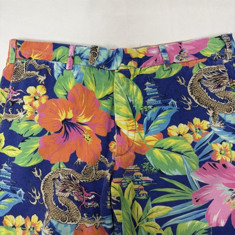 ポロラルフローレン POLO RALPH LAUREN パンツ ショートパンツ ハイビスカス ドラゴン 龍 ハーフパンツ 32インチ 総柄 青 / ブルー / blue X 桃 / ピンク / pink X 緑 / グリーン / green メンズ USED 古着 中古 50166608