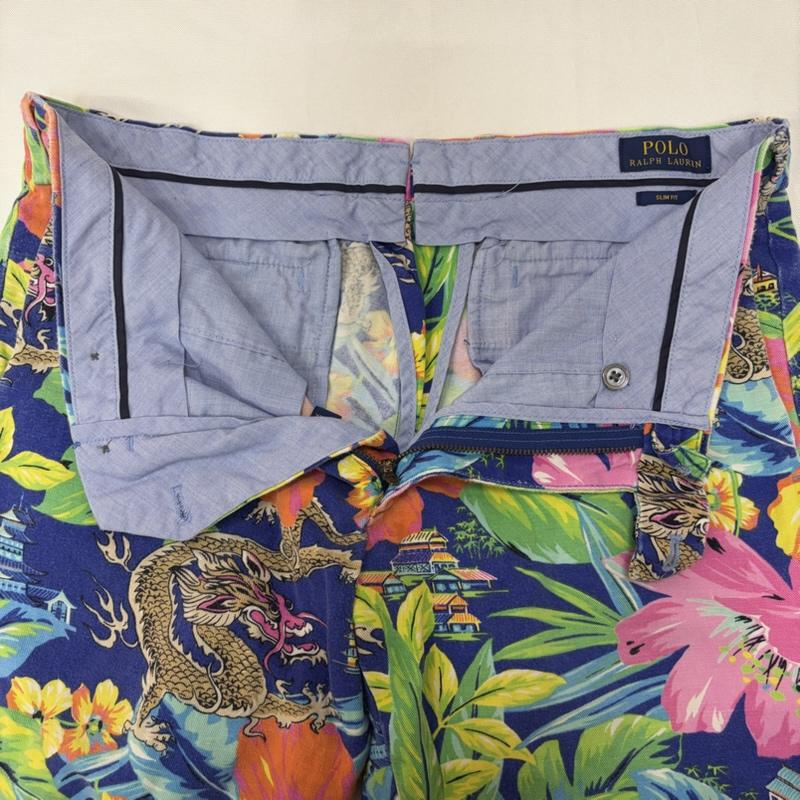 ポロラルフローレン POLO RALPH LAUREN パンツ ショートパンツ ハイビスカス ドラゴン 龍 ハーフパンツ 32インチ 総柄 青 / ブルー / blue X 桃 / ピンク / pink X 緑 / グリーン / green メンズ USED 古着 中古 50166608