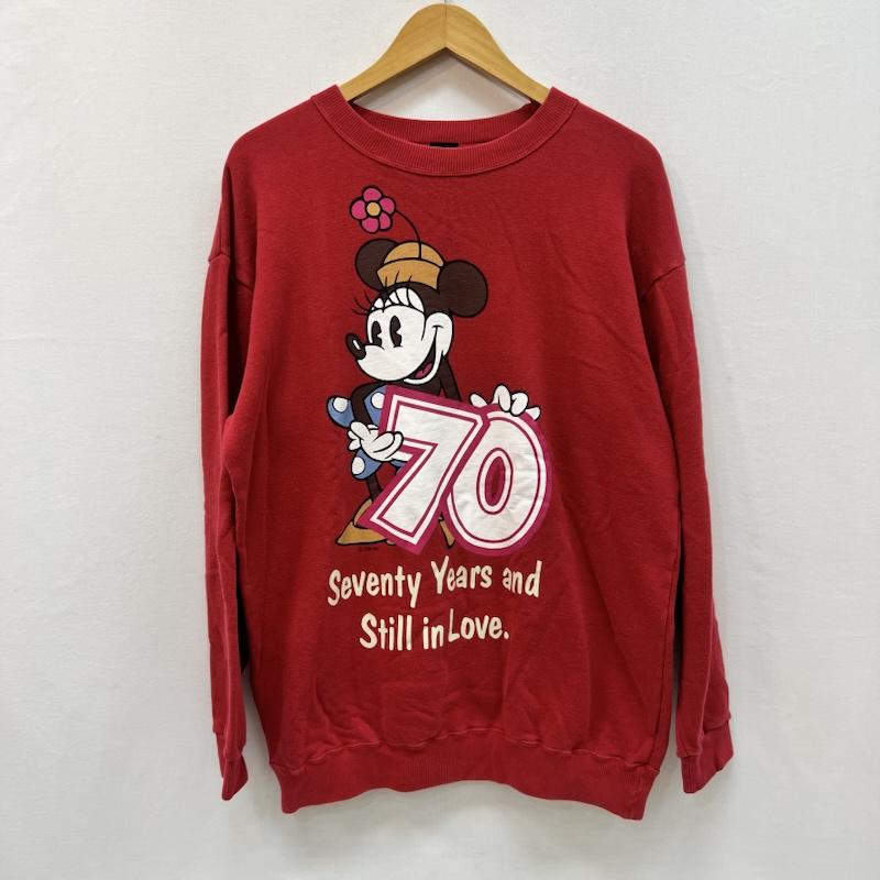 ディズニー Disney トレーナー 長袖 90s 70th Anniversary ミニー スウェット M 赤 / レッド / red メンズ USED 古着 中古 50166609