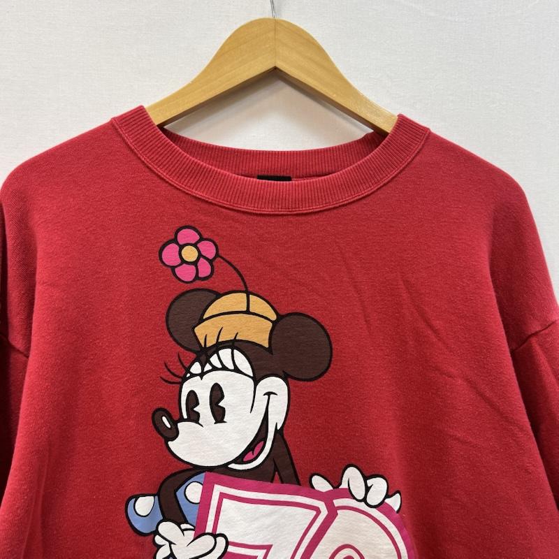 ディズニー Disney トレーナー 長袖 90s 70th Anniversary ミニー スウェット M 赤 / レッド / red メンズ USED 古着 中古 50166609