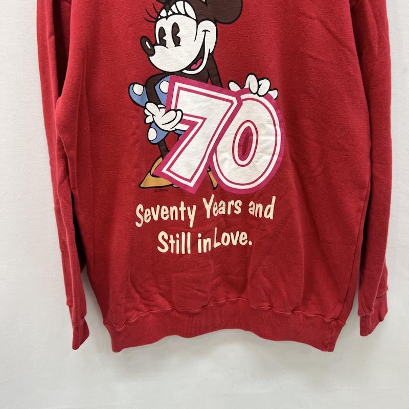 ディズニー Disney トレーナー 長袖 90s 70th Anniversary ミニー スウェット M 赤 / レッド / red メンズ USED 古着 中古 50166609
