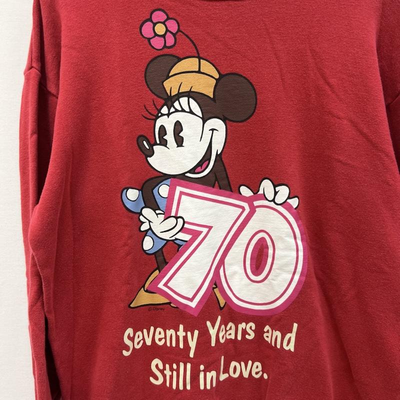 ディズニー Disney トレーナー 長袖 90s 70th Anniversary ミニー スウェット M 赤 / レッド / red メンズ USED 古着 中古 50166609