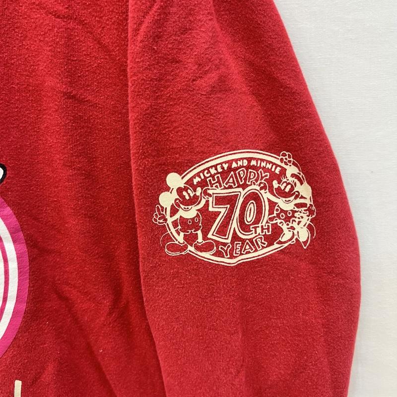 ディズニー Disney トレーナー 長袖 90s 70th Anniversary ミニー スウェット M 赤 / レッド / red メンズ USED 古着 中古 50166609