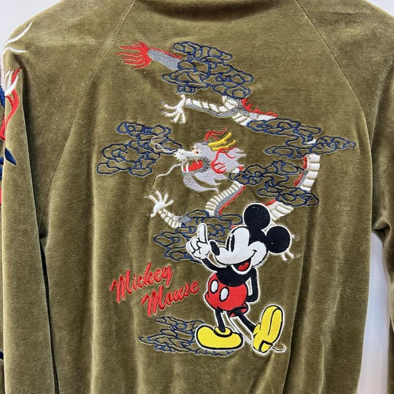 ディズニー Disney ジャケット、上着 ジャンパー、ブルゾン ミッキーマウス 龍 刺繍 ベロア スカジャン M カーキ / カーキ / khaki レディース USED 古着 中古 50166610