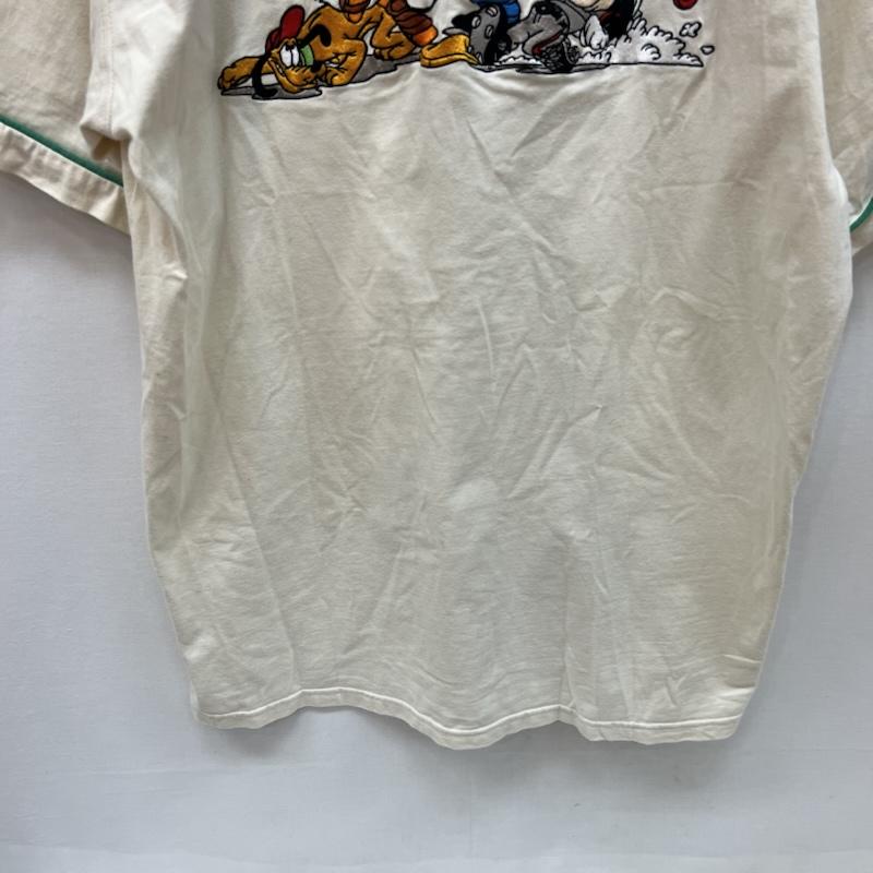 ディズニー Disney シャツ、ブラウス 半袖 90s チームミッキー ベースボール シャツ S/M - アイボリー / アイボリー / メンズ USED 古着 中古 50166611