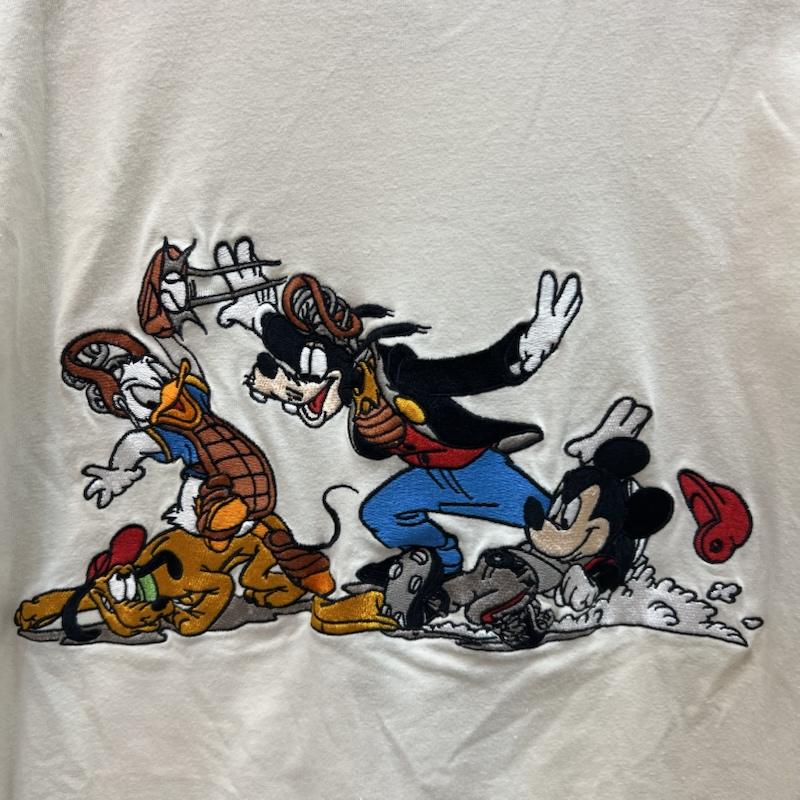 ディズニー Disney シャツ、ブラウス 半袖 90s チームミッキー ベースボール シャツ S/M - アイボリー / アイボリー / メンズ USED 古着 中古 50166611