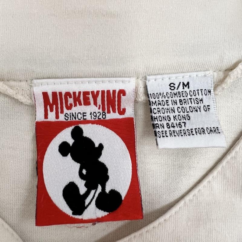 ディズニー Disney シャツ、ブラウス 半袖 90s チームミッキー ベースボール シャツ S/M - アイボリー / アイボリー / メンズ USED 古着 中古 50166611