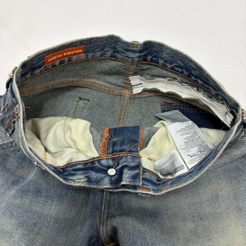 ヘロンプレストン HERON PRESTON パンツ デニム、ジーンズ Levi’s リーバイス コラボ 501 ペイント デニム 切り替え グラフィック プリント ダメージ加工 W28 L32 28インチ ロゴ、文字 X プリント X ダメージ加工 青 / ブルー / blue X 赤 / レッド / red X 黄 / イエロー / yellow メンズ USED 古着 中古 50166617