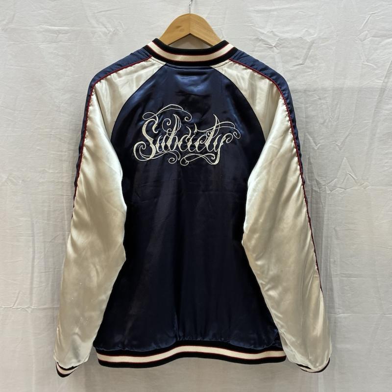 サブサエティ Subciety ジャケット、上着 ジャンパー、ブルゾン ポリエステル 刺繍 ロゴ スカジャン L メンズ USED 古着 中古 50166624