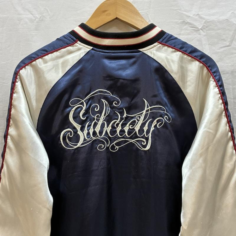 サブサエティ Subciety ジャケット、上着 ジャンパー、ブルゾン ポリエステル 刺繍 ロゴ スカジャン L メンズ USED 古着 中古 50166624