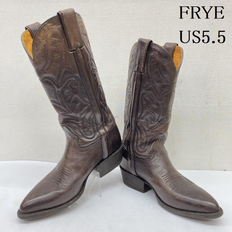 フライ‐ FRYE ブーツ ウエスタンブーツ レザー ウェスタン ブーツ カウボーイ 77693 US：5.5 茶 / ブラウン / brown レディース USED 古着 中古 50166625
