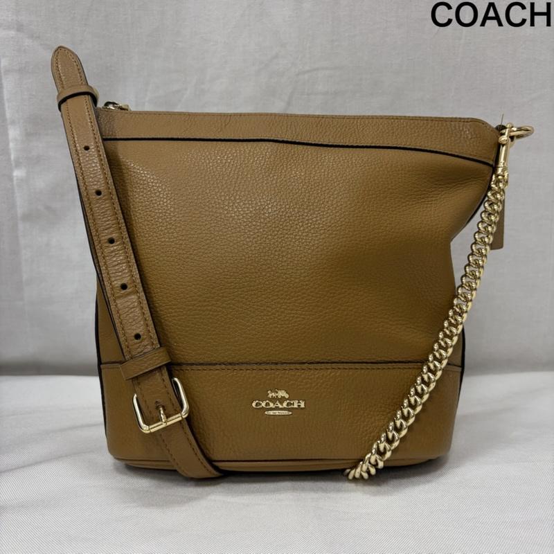 コーチ COACH ショルダーバッグ ショルダーバッグ スモール パクストン ダッフル 2WAY クロスボディ ショルダー ペブルレザー F76668 - 無地 X ロゴ、文字 キャメル / キャメル / レディース USED 古着 中古 50166630