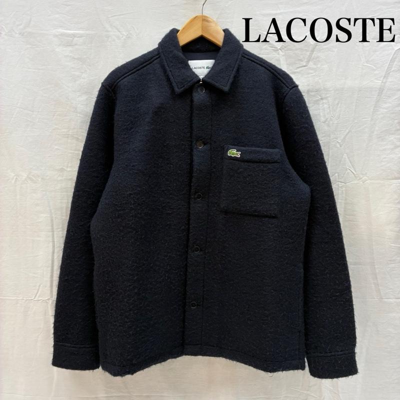 ラコステ LACOSTE シャツ、ブラウス 長袖 CH9213 ワニ ロゴ ワッペン ウール ブレンド フェルト オーバー シャツ US S/M - メンズ USED 古着 中古 50166632