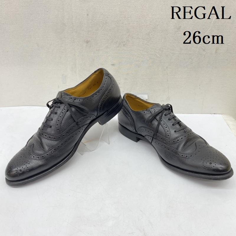 リーガル REGAL 革靴 革靴 ウイングチップ レザー シューズ 革靴 26.0cm 黒 / ブラック / black メンズ USED 古着 中古 50166635