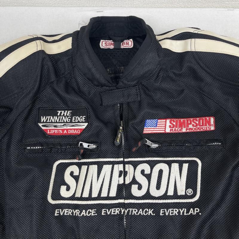 シンプソン SIMPSON ジャケット、上着 ライダース ロゴ パッチ 刺繍 ライダース メッシュ ジャケット ブルゾン 3L 黒 / ブラック / black メンズ USED 古着 中古 50166636